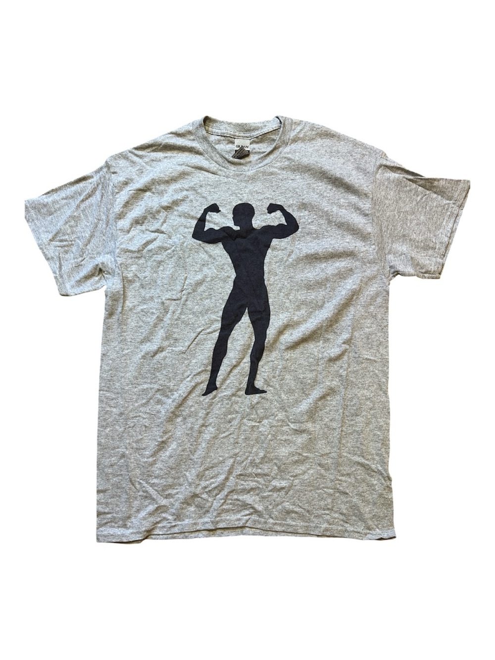 Gildan Heavy Cotton Define Yourself Bodybuilder Gym Graphic Tee Sport Grey - M